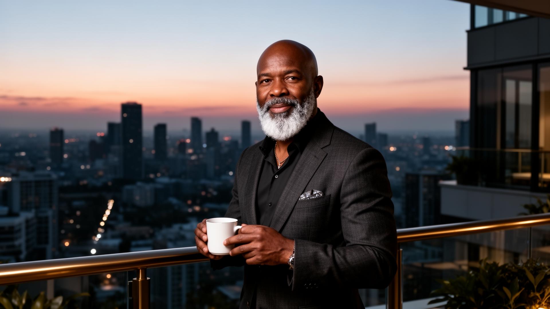 Man on porch with Certified OG Blend at sunset